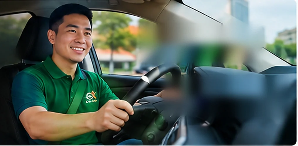 Tài xế Có Xe đang lái xe
