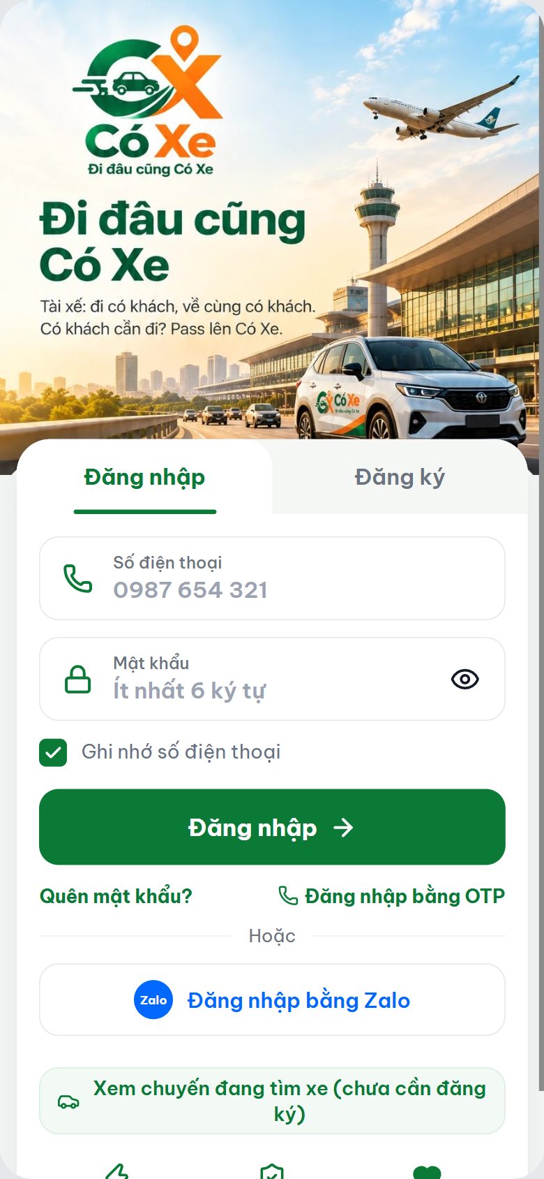 Màn đăng nhập