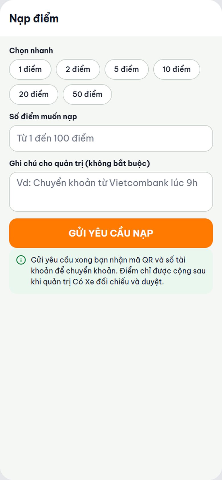 Nạp điểm