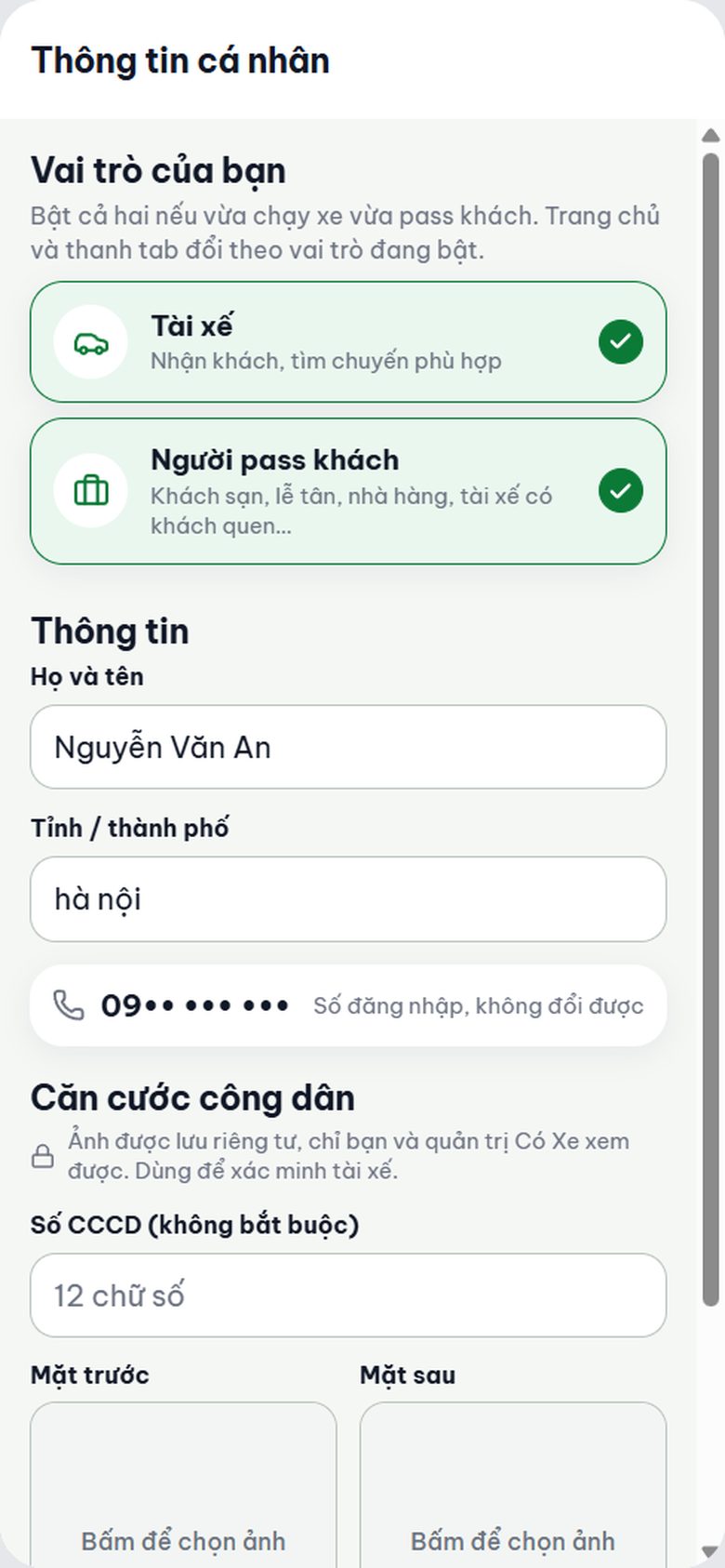 Thông tin cá nhân