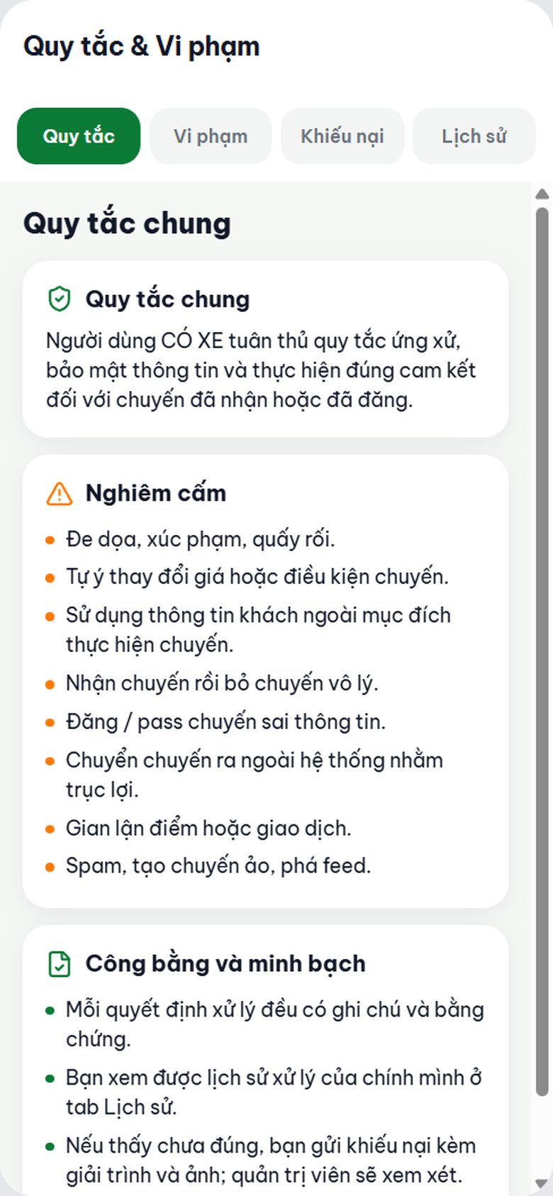 Quy tắc và vi phạm